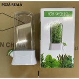 Recipient de Pastrare a Ierburilor cu Capac de Umplere cu Apa, Vivimall, Proaspat, Curat, Fara BPA, Practic, Durabil, 27x16 cm, Alb - vivimall.ro