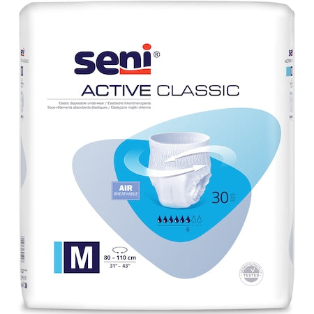 Seni Active Classic — Scutece tip chilot pentru adulți, Medium (M), 30 buc. - vivimall.ro