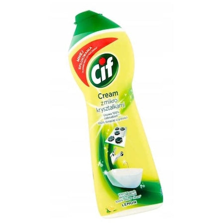 Cif Crema de curățare Lemon 300 g, micro-cristale, parfum citric - vivimall.ro
