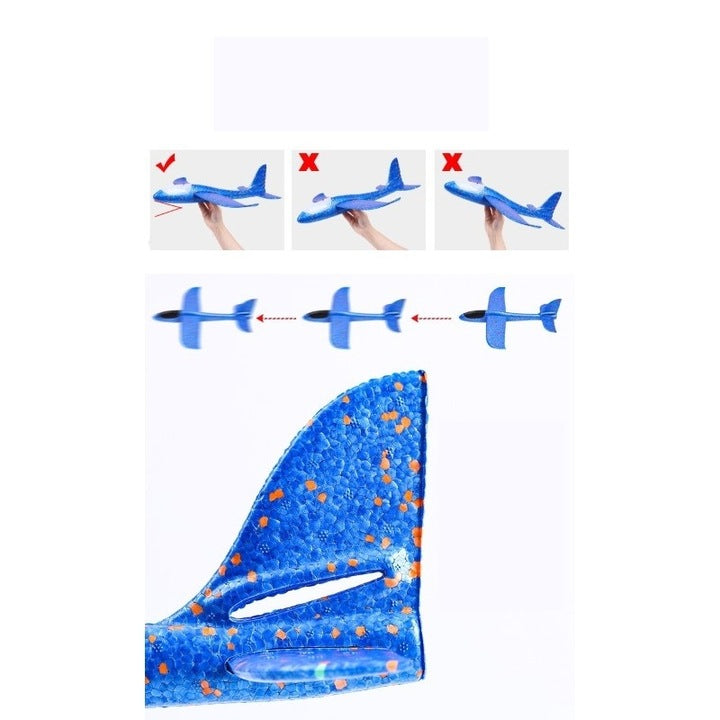 Repülőgép mindenfelé lámpákkal, 47 cm, kék | SkyFly 