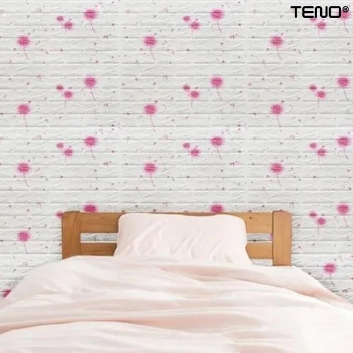 10 darabos 3D tapéta csempe szett, rózsaszín pitypang | ColorStone