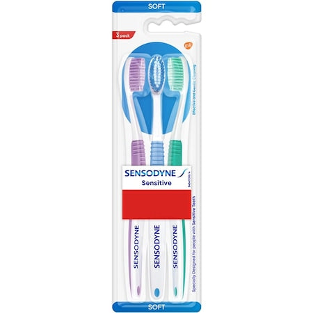 Periuțe de dinți Sensodyne Sensitive Soft, 3 bucăți - vivimall.ro