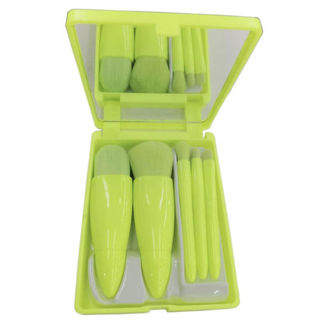 5 db-os mini ecsetkészlet tükrös tokkal, lime zöld | LimeBrush