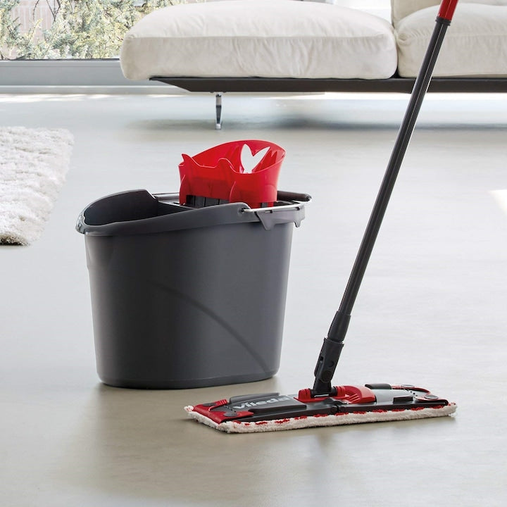 Set mop Vileda Ultramax — mop plat microfibră cu găleată și storcător - vivimall.ro