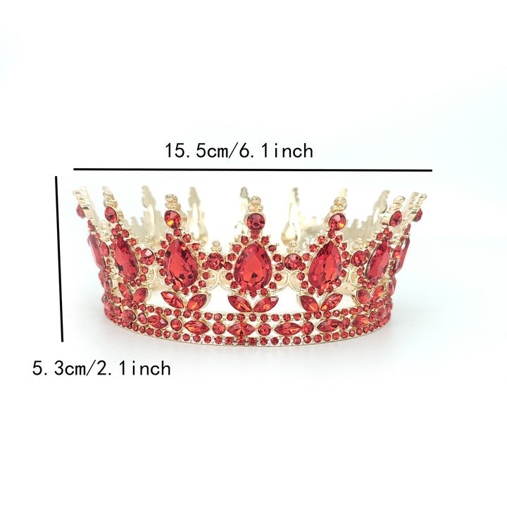 Ötvözet Tiara Piros Kristályokkal | LuxeTiara