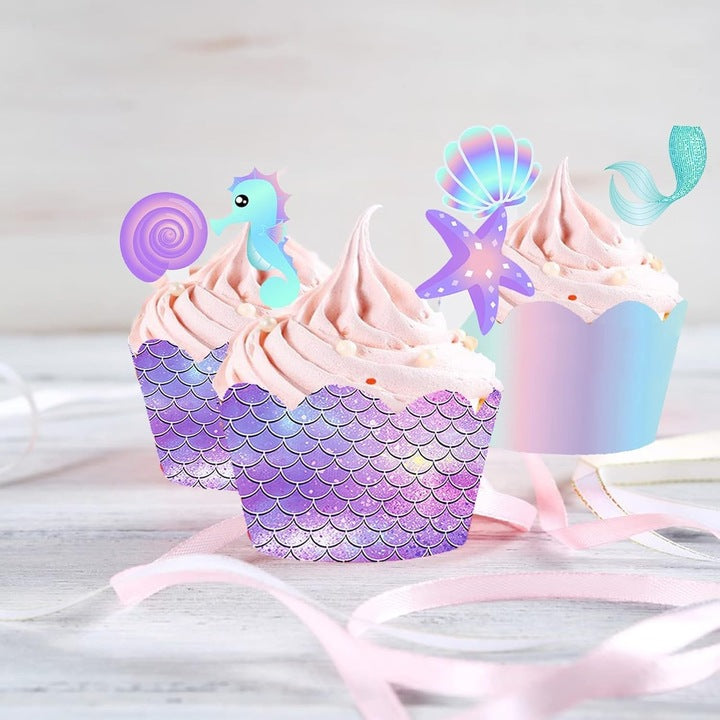 Sellő Tortadísz Szett 6 Darab | MermaidParty