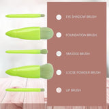 5 db-os mini ecsetkészlet tükrös tokkal, lime zöld | LimeBrush