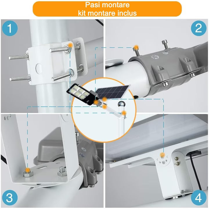 Napelemes lámpa 417 LED-es hidegfény | Lumitrax 3
