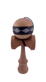 RESIGILAT - Kendama X FREQUENCY Originala, Profesionala, Flippy, Big Cups V2, Super Sticky cu Cupe Mari, Rulment Metalic, din lemn 18 cm, Ata 55 cm, Negru/Maro - vivimall.ro