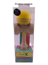RESIGILAT - Kendama X Originala RAINBOW, Profesionala, Flippy, Cupe Mari KING SIZE V3, Super Sticky, Gaura in Baza, Rulment Metalic, din lemn 18 cm, Ata 62/65 cm, Galben/Maro - vivimall.ro