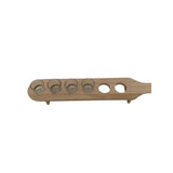 RESIGILAT - Set 6 Pahare Shot din Sticla Flippy, cu Suport din Lemn, Design Rustic, 49.5 x 7 x 6.5 cm, Maro - vivimall.ro