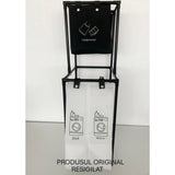 Coș de rufe Flippy cu 2 etaje, cadru oțel inoxidabil, 97x44x31 cm, negru — vedere frontală