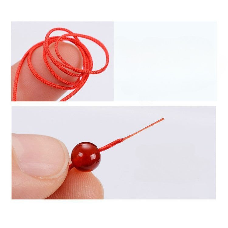 Rola ata pentru bratari martisor, Shamballa, grosime 0,7 mm, nylon, rola de 100 m, Rosu, Flippy - vivimall.ro