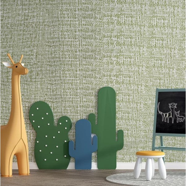 Rola Autoadeziva pentru Perete, Vivimall, din Panza, 10 m, Rezistenta la Umezeala, 2.5 mm Grosime, Model Texturat, Verde Deschis - vivimall.ro