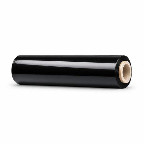 Rolă folie stretch neagră 500 mm lățime, 500 m lungime, 1,5 kg, vedere frontală