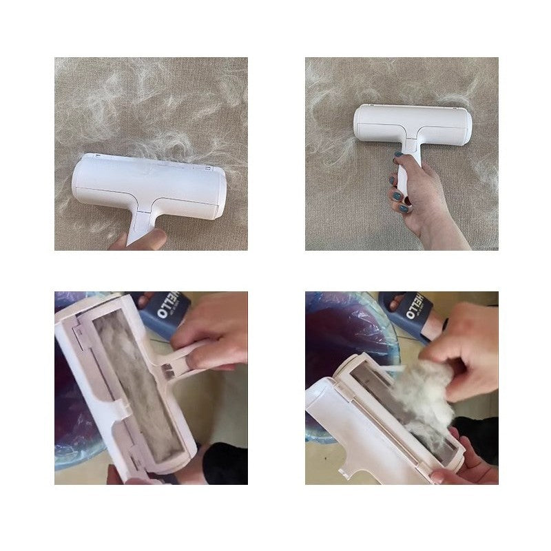 Rola pentru Parul de Animale, Vivimall, cu Maner 19x19x6cm, Alb/Rosu - vivimall.ro