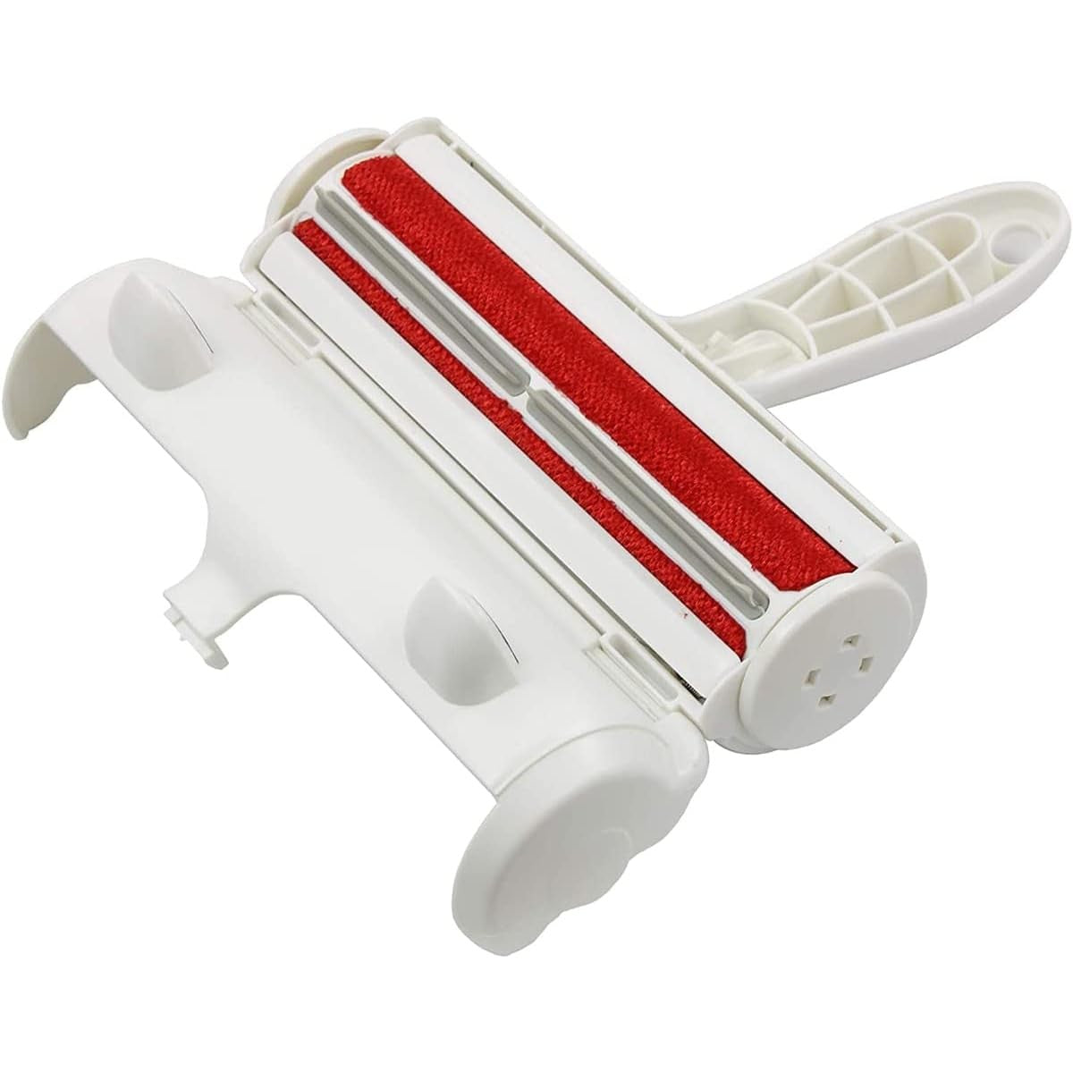 Rola pentru Parul de Animale, Vivimall, cu Maner 19x19x6cm, Alb/Rosu - vivimall.ro