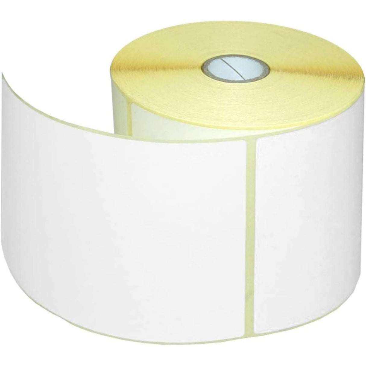 Comparație dimensiuni etichetă termică Flippy 100x150 mm lângă reper de scară