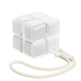 Organizator medicamente Flippy model Rubik Cube alb, vedere frontală, compartimente pentru 7 zile, 7.3x6x6 cm