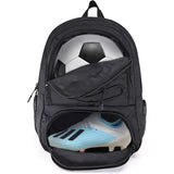 Rucsac de Baschet Multifunctional, Vivimall, pentru Calatorie, Sport, Scoala, cu Compartiment pentru Pantofi si Minge, 32 Litri, 45x32x22 cm, Negru - vivimall.ro