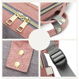 Rucsac Multifunctional pentru Mamici, Vivimall, din Panza Oxford, Compartimentare Multipla, Impermeabil, 43 x 18 x 26 cm, Roz/Gri - vivimall.ro