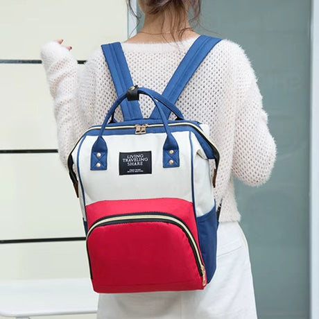 Hátizsák anyukáknak, fehér, piros | MommyBag 1