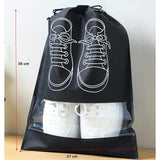Sac depozitare incaltaminte, pentru voiaj sau depozitare, rezistent la praf, compatibil cu masina de spalat, 27 x 36 cm, negru - vivimall.ro