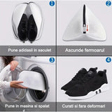 Sac pentru spalare si uscare incaltaminte Vivimall, compatibil cu masina de spalat, material rezistent, 42 x 24 x 24 cm, alb - vivimall.ro