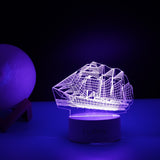 Lampa LED decorativa, Vivimall, 3D, Vapor, cu telecomanda, doua moduri de alimentare USB si baterii, 20 cm inaltime, din material acril si lumina multicolora, alb - vivimall.ro