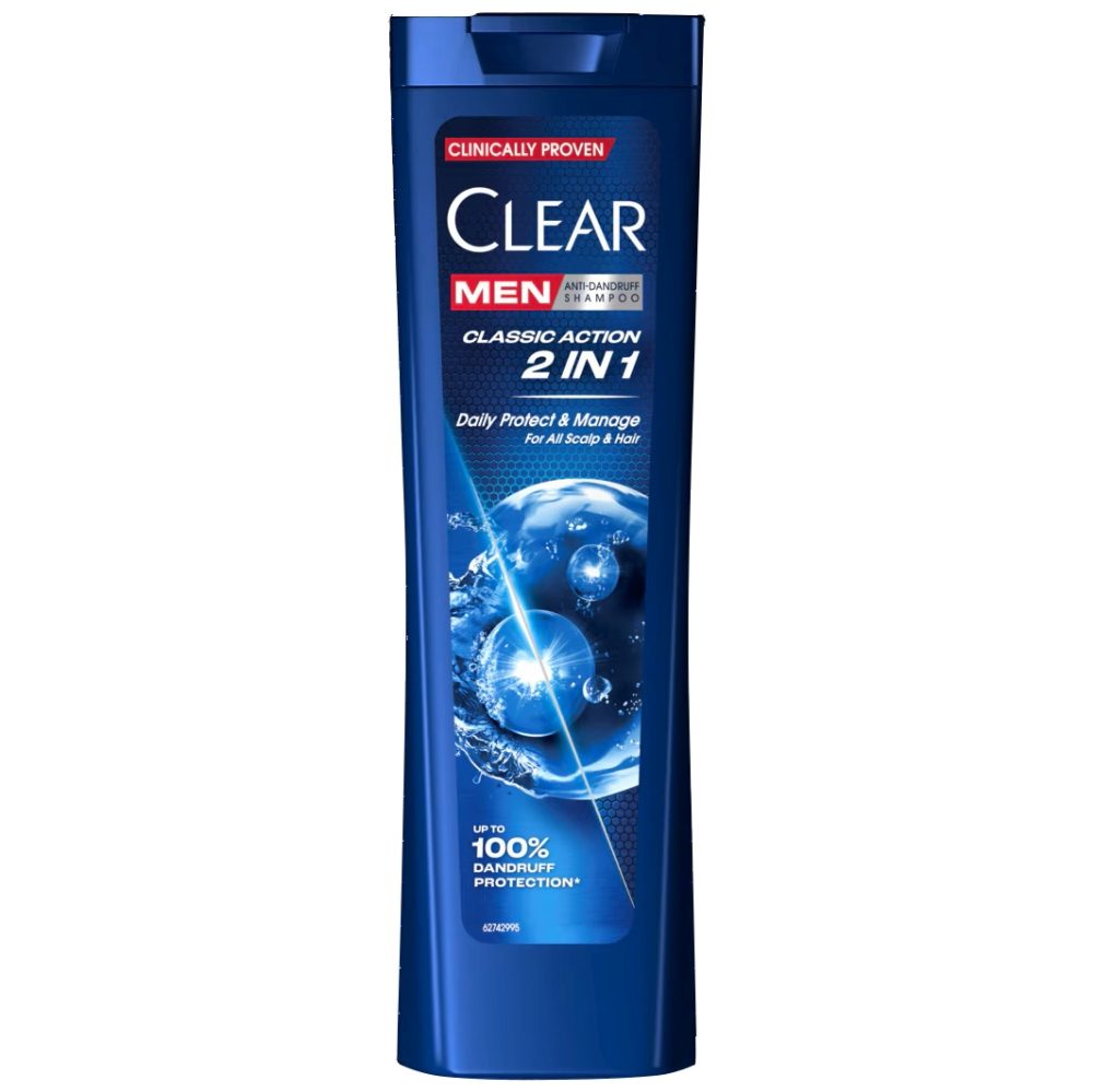 Sampon, Clear, 225 ml Men 2in1 Action