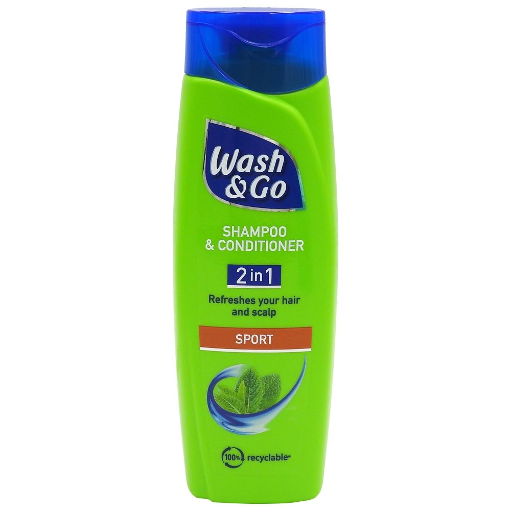 Sampon, Wash & Go, 200 ml 2 az 1-ben Sport