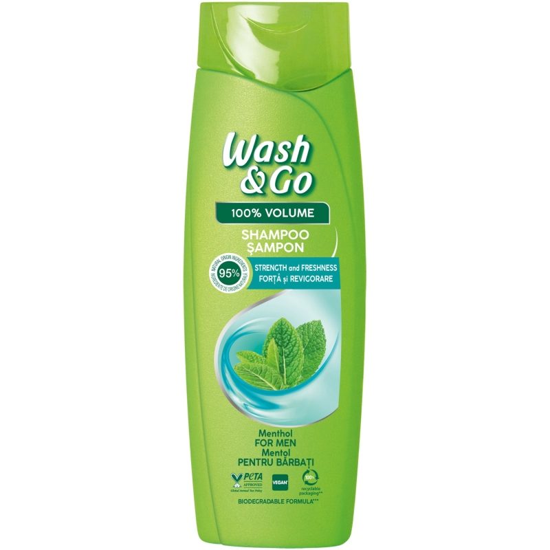 Sampon, Wash & Go, 360 ml Menthol Men