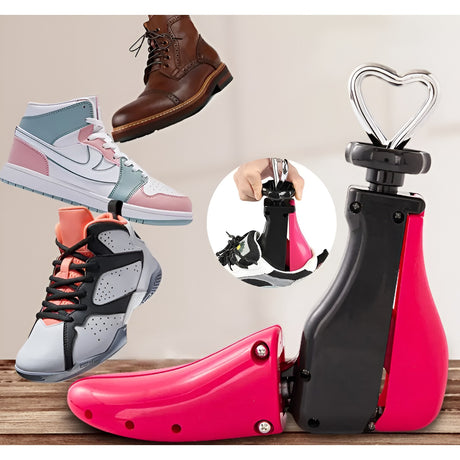 San/Calapod Pro Reglabil, Alungire si Largire 4 Directii, Marime 40-47, Pantofi, Ghete, Adidasi, Arc, Roz/Negru - vivimall.ro