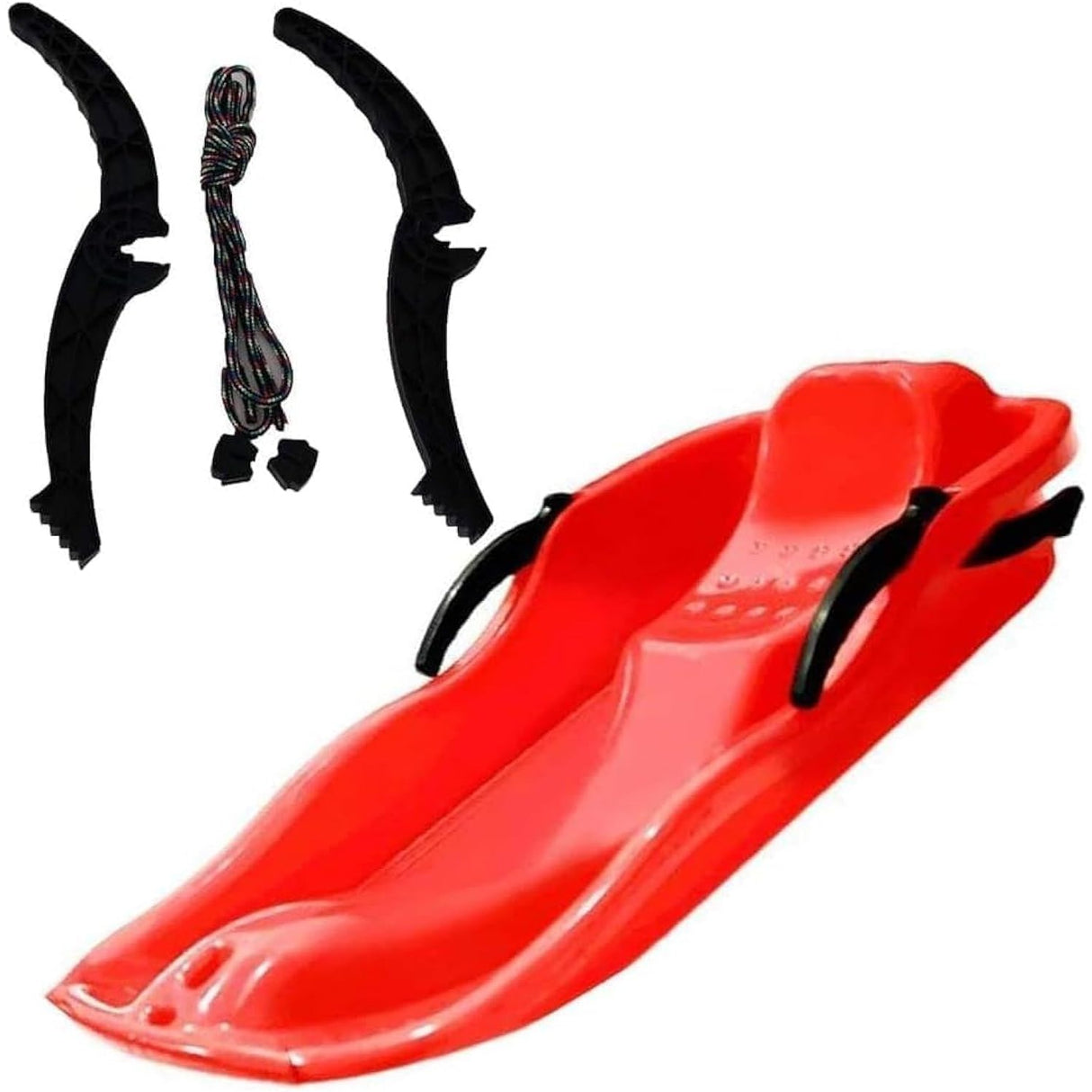 Sanie, Flippy, din Plastic, +3 Ani, 87 x 40 x 17.5 cm, cu Frana si Franghie, pentru Adulti si Copii, Rosu - vivimall.ro