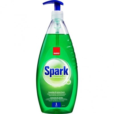 Detergent pentru Vase, SANO, Spark Castravete Lemon, 1 L - vivimall.ro