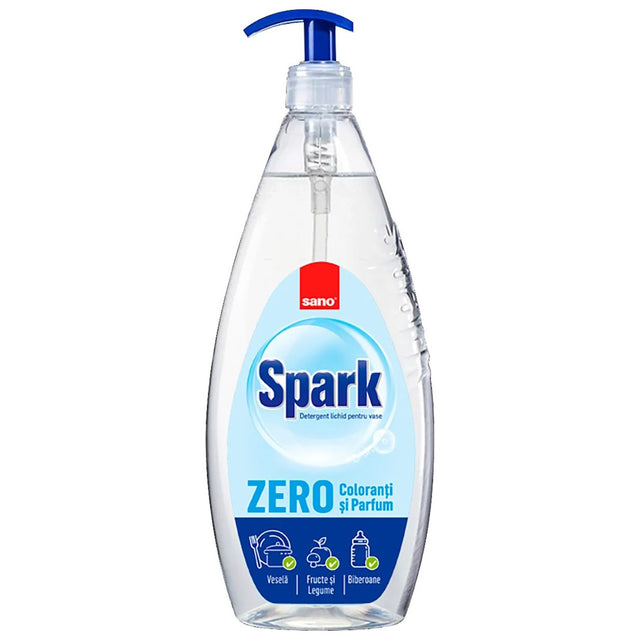 Detergent pentru Vase, SANO, Spark Zero, 1 L - vivimall.ro