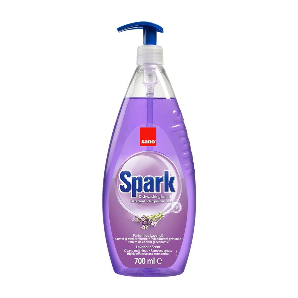 Detergent pentru Vase, SANO, Spark Lavanda, 700 ml - vivimall.ro