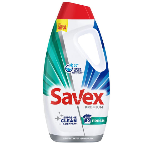 Detergent Lichid pentru Rufe, SAVEX, Fresh, 3.6 L, 80 Spalari - vivimall.ro