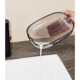 Savoniera cu Suport 2 in 1, Vivimall, Pentru Perete sau Blat, PET, Scurgere Optima, GriTransparent - vivimall.ro