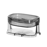 Savoniera Cu Suport 2 In 1, Pentru Perete Sau Blat, Pet, Scurgere Optima, Gritransparent - vivimall.ro