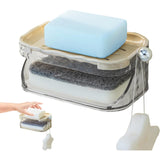 Savoniera Dubla, Flippy, 2 Straturi, Instalare fara Perforare, Agatatoare Burete, 13.5 x 8.5 x 6 cm, Bej