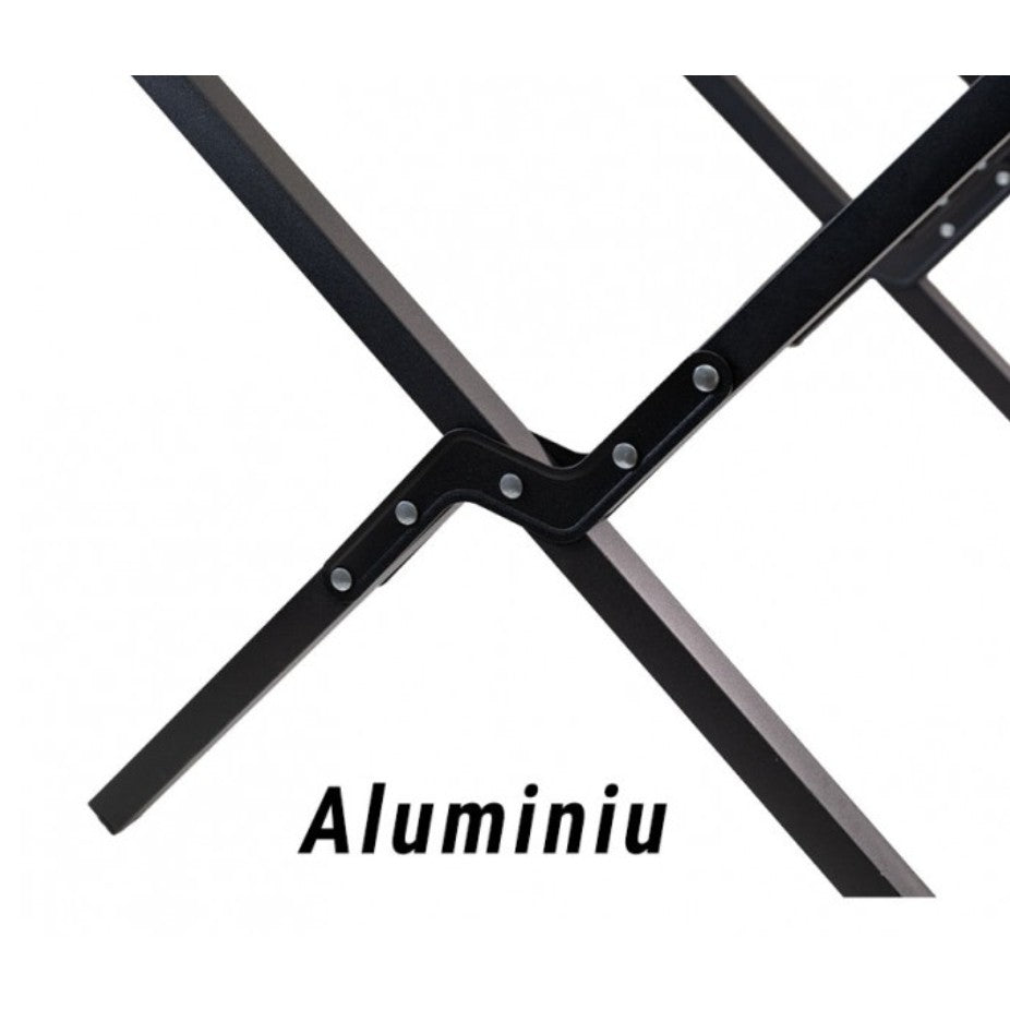 Scaun camping, Aluminiu, Pliabila, Vivimall, 52 x 53 x 80 cm, Negru - vivimall.ro