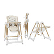 Scaun de Masa 2in1, Vivimall, pentru Copii 6 luni - 4 Ani, Pliabil, cu Roti, Balansoar, Leagan, Reglabil, Tava de Masa Dubla, Centura in 5 Puncte, 96 x 56 x 76 cm, Sampanie - vivimall.ro