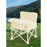 Scaun de Masa pentru Bebelusi si Copii, Flippy, Tavita si Husa Detasabile, Multifuncțional, Stabil, Centura de Siguranta, Cos de Depozitare, Bej, cu Umbrela Roz, de la 6 Luni - vivimall.ro