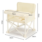 Scaun de Masa pentru Bebelusi si Copii, Flippy, Tavita si Husa Detasabile, Multifuncțional, Stabil, Centura de Siguranta, Cos de Depozitare, Bej, cu Umbrela Roz, de la 6 Luni - vivimall.ro