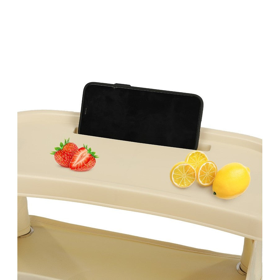 Scaun de Masa pentru Bebelusi si Copii, Flippy, Tavita si Husa Detasabile, Multifuncțional, Stabil, Centura de Siguranta, Cos de Depozitare, Bej, cu Umbrela Verde, de la 6 Luni - vivimall.ro