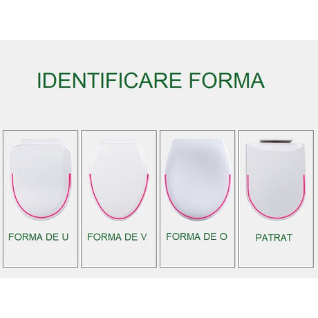 Capac de Toaleta cu Reductie 2 in 1, Vivimall, pentru Copii si Adulti, Coborare Lenta si Silentioasa, Instalare Usoara, din PP5 , in Forma de U Patrat, Alb - vivimall.ro