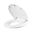 Capac WC soft close 2 în 1 Vivimall din PP5, alb, cu reductie pentru copii, vedere frontală