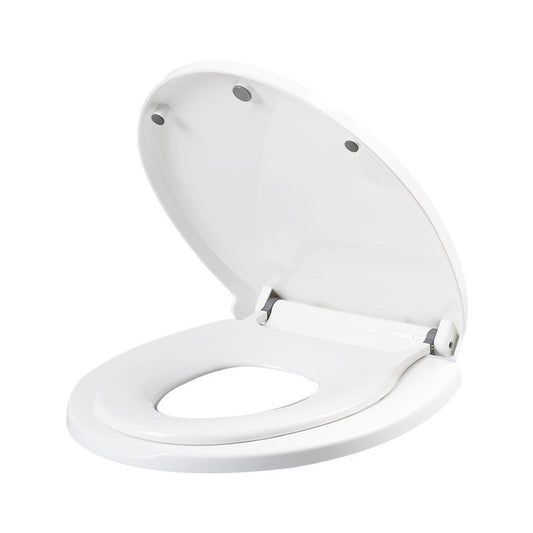 Capac WC soft close 2 în 1 Vivimall din PP5, alb, cu reductie pentru copii, vedere frontală