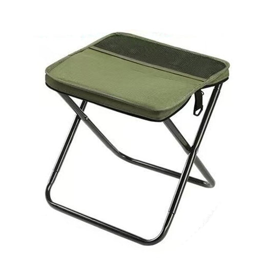 Scaun Taburet Pliabil pentru Camping, Vivimall, pentru Adulti, Scaun Portabil, Pescuit, din Panza Oxford si Cadru Metalic, Mare 31 x 29 x 25 cm, Verde - vivimall.ro
